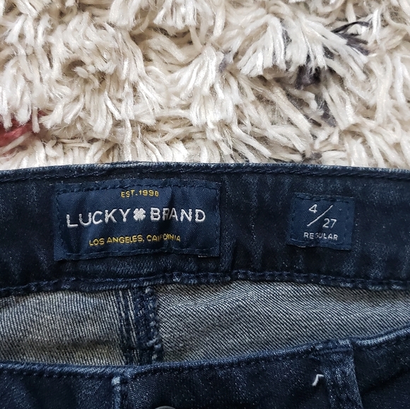 Lucky Brand Lolita Skinny Jeans Boho Bohemian Dark Wash Mid Rise Jegging 4 27 - Picture 6 of 9